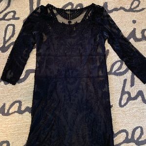 Express black lace dress with slip